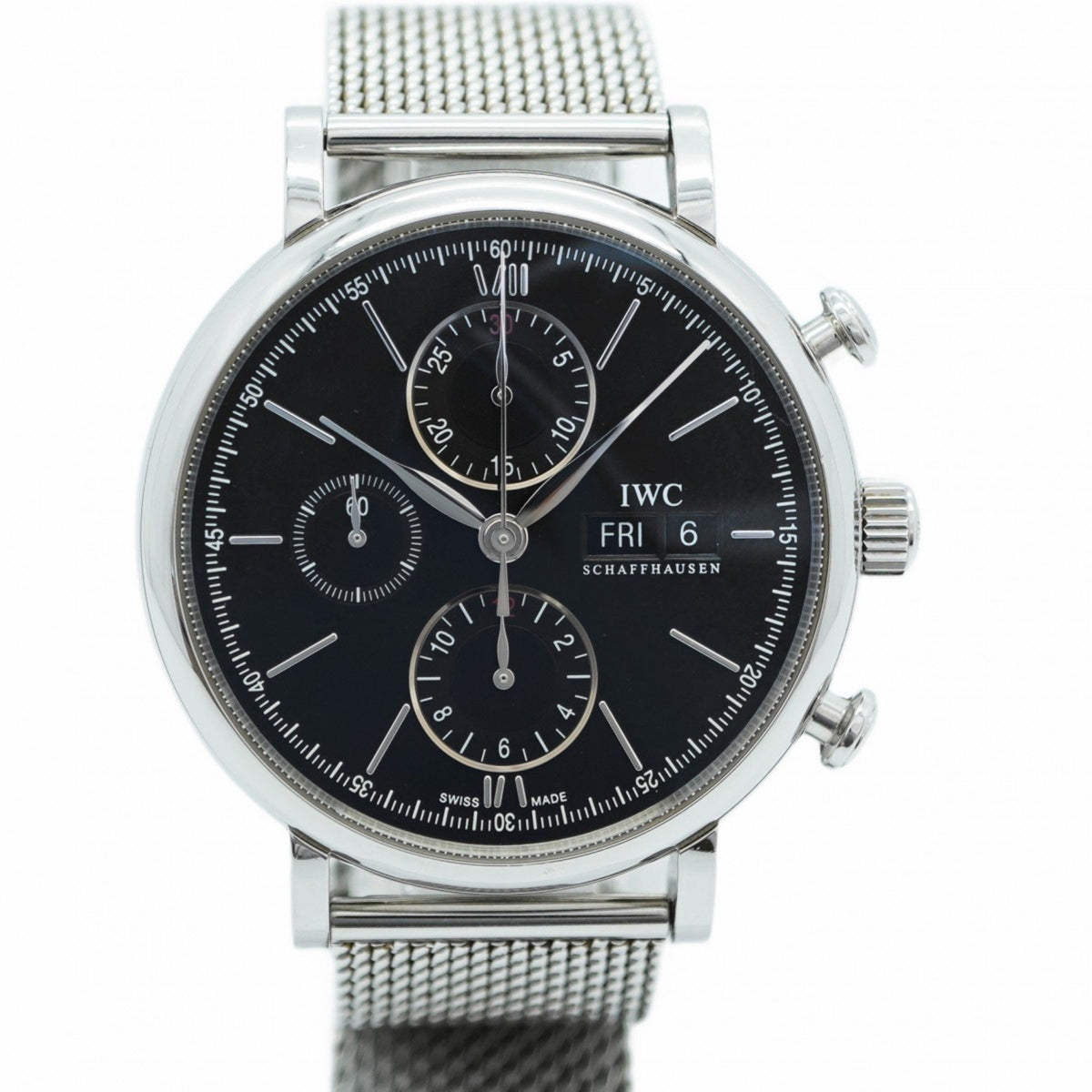 Pre-Owned IWC Schaffhausen Portofino IWIW391010 Men's Black Dial Watch