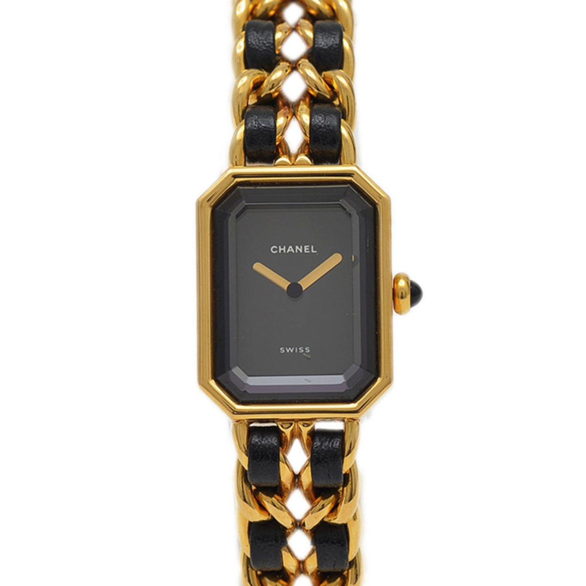 Pre-Owned Chanel Premiere Women's Watch, Black Dial, GP Quartz, H0001, Size L