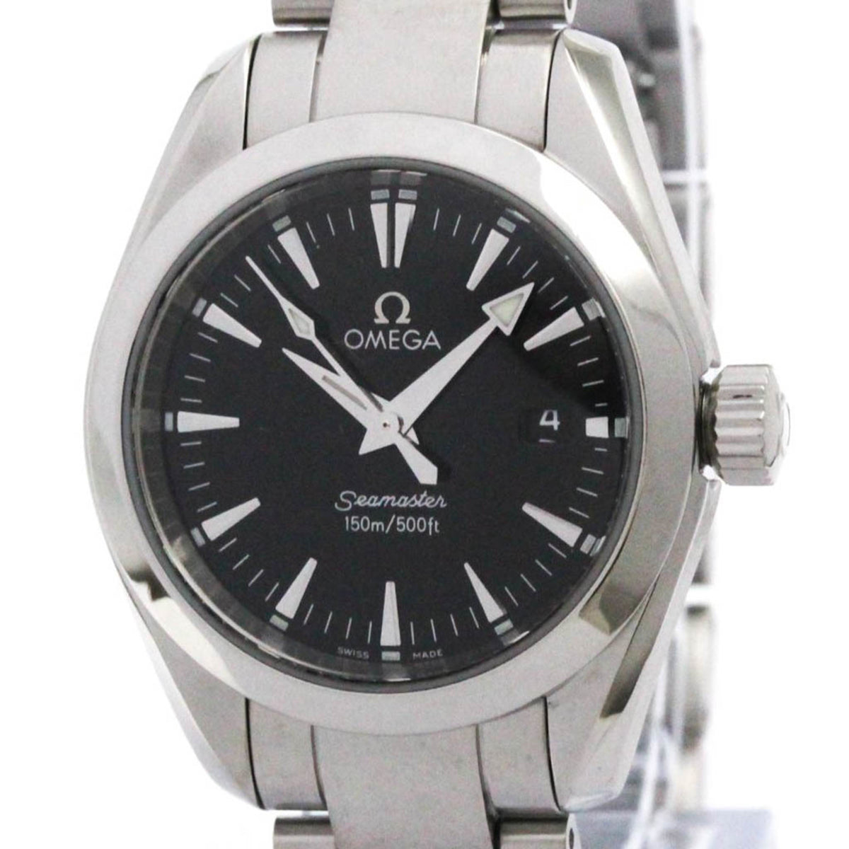 Pre-Owned OMEGA Seamaster Aqua Terra Steel Quartz Ladies Watch 2577.50 Polished