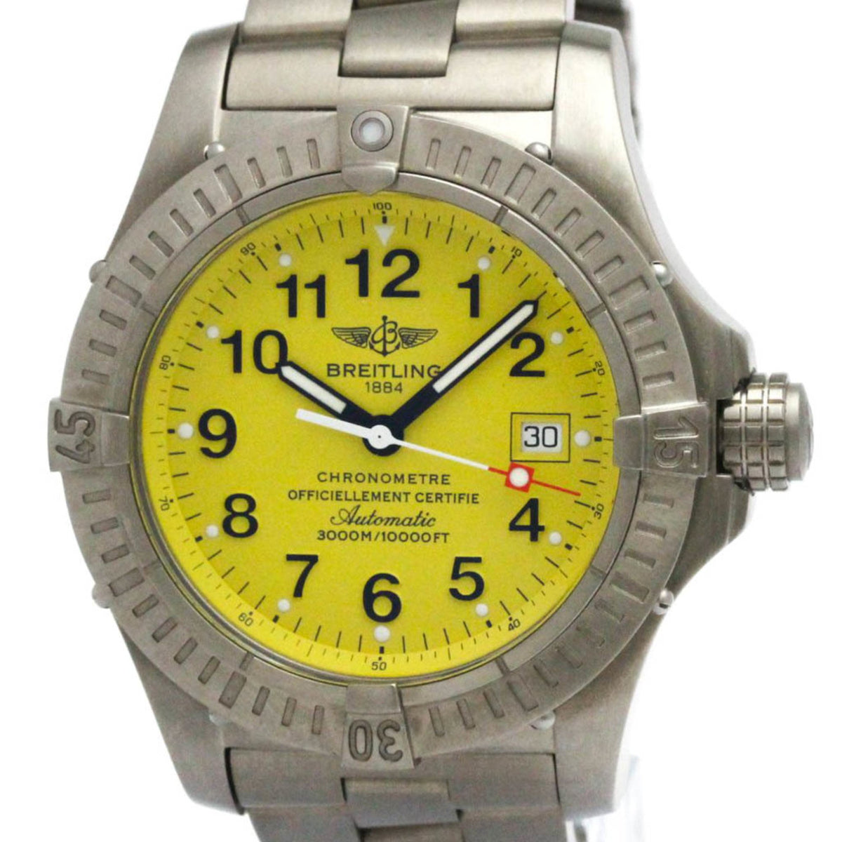 Gebrauchte BREITLING Avenger Seawolf Titanium Automatik Herrenuhr E17370 Poliert BF583232 