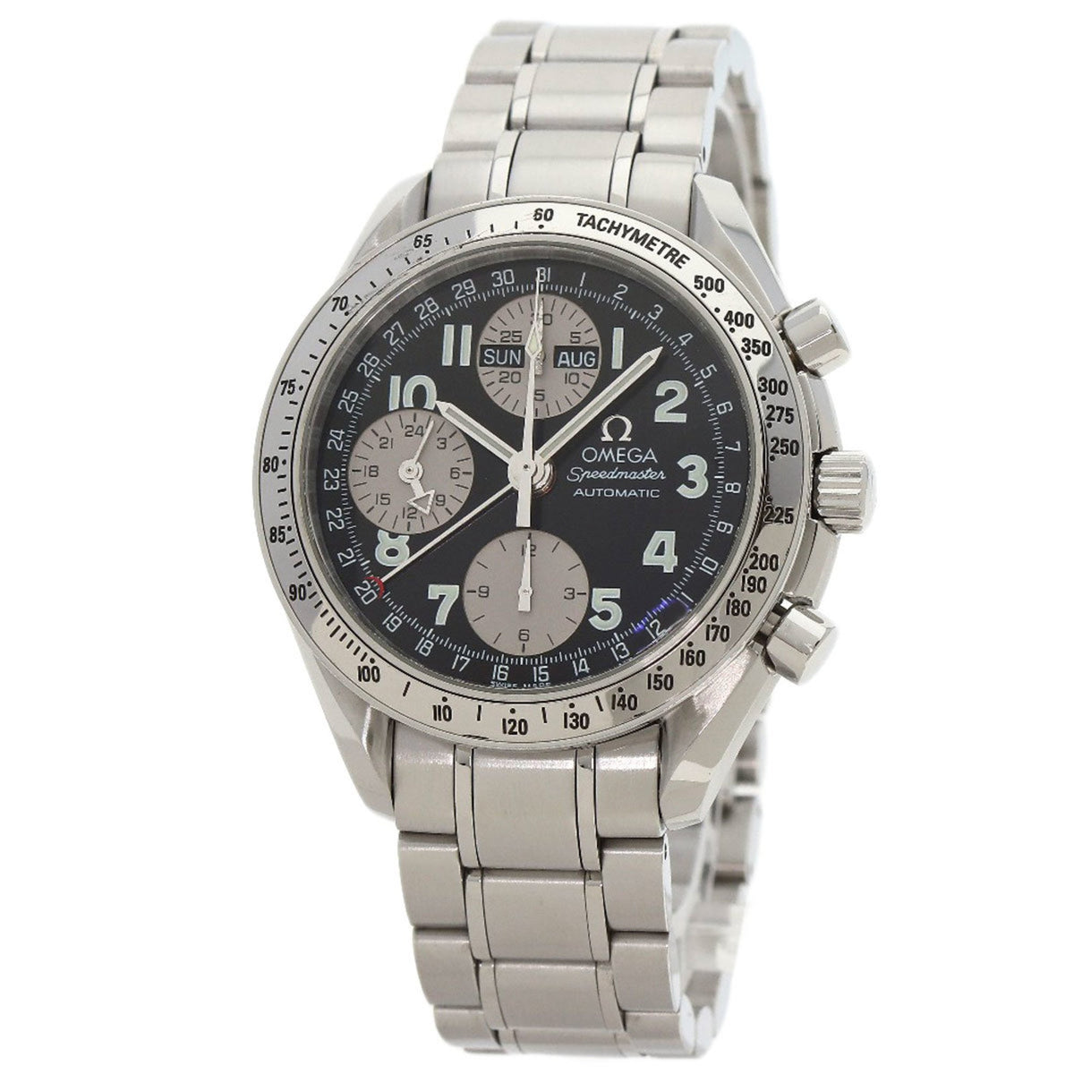 Montre Omega Speedmaster Triple Calendar Day d'occasion en acier inoxydable SS pour homme, édition limitée, modèle 3523.51 