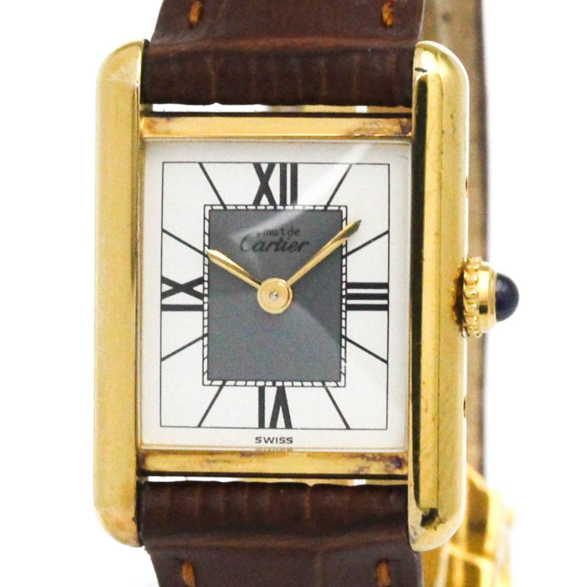 Pre-Owned CARTIER Must Tank Vermeil Gold Plated Quartz Ladies Watch 5057001