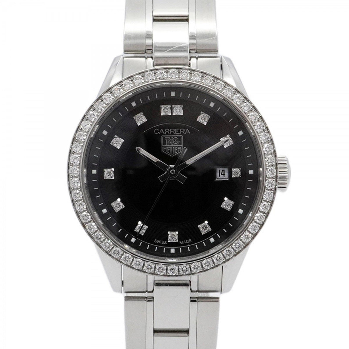 Pre-Owned TAG Heuer Carrera WV1412 Black Dial Watch for Women