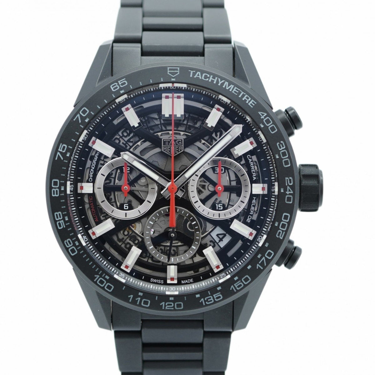 Pre-Owned TAG Heuer Carrera CBG2090-2 Skeleton Dial Watch for Men