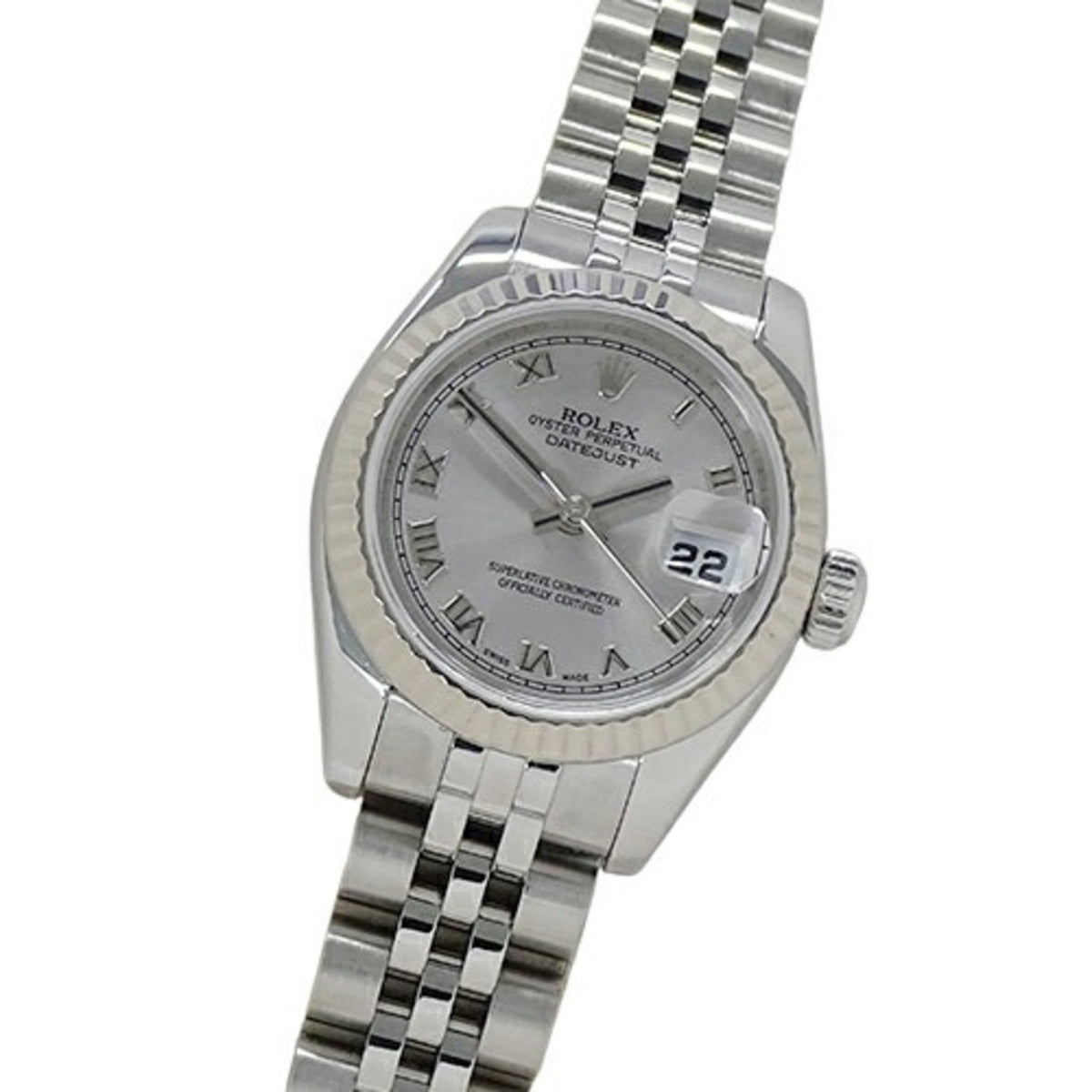Pre-Owned Rolex ROLEX Datejust 179174 D serial number watch ladies automatic AT stainless steel SS white gold WG silver Roman overhauled and polished