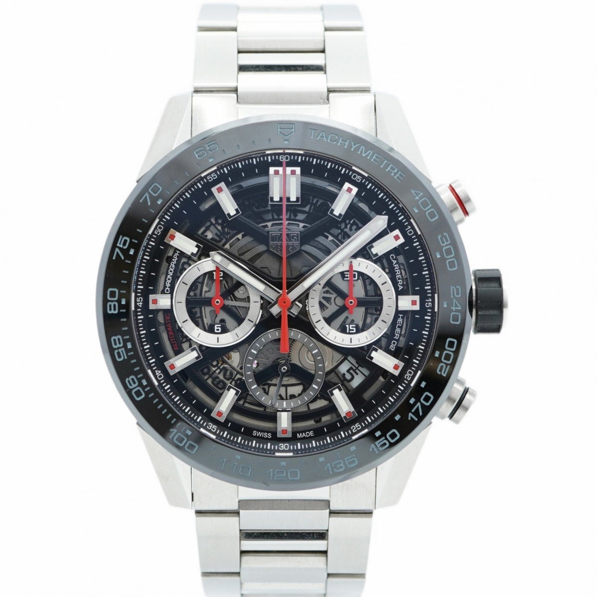 Pre-Owned TAG Heuer Carrera CBG2A10 Skeleton Dial Men's Watch