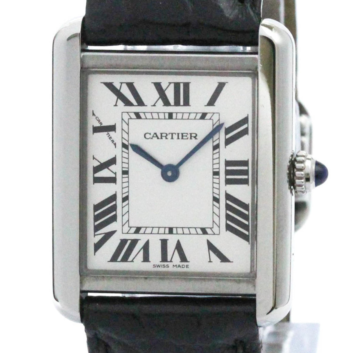 Gebrauchte CARTIER Tank Solo SM Stahl Quarz Damenuhr W5200005 poliert 