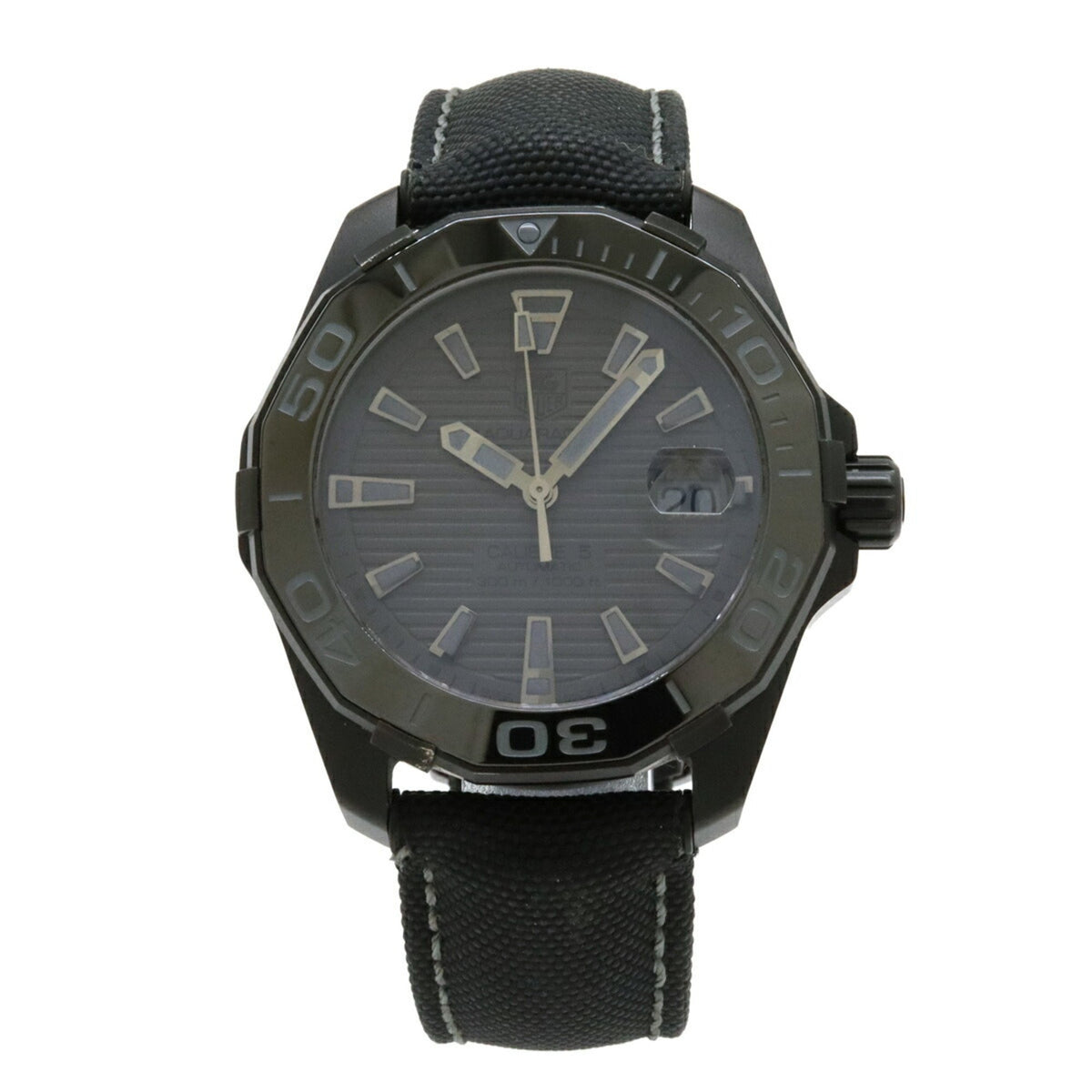 Montre-bracelet automatique TAG Heuer Aquaracer Calibre 5 Black Phantom d'occasion, édition limitée à 2 500 exemplaires dans le monde, cadran en titane et nylon, pour homme, modèle AT WAY218B 