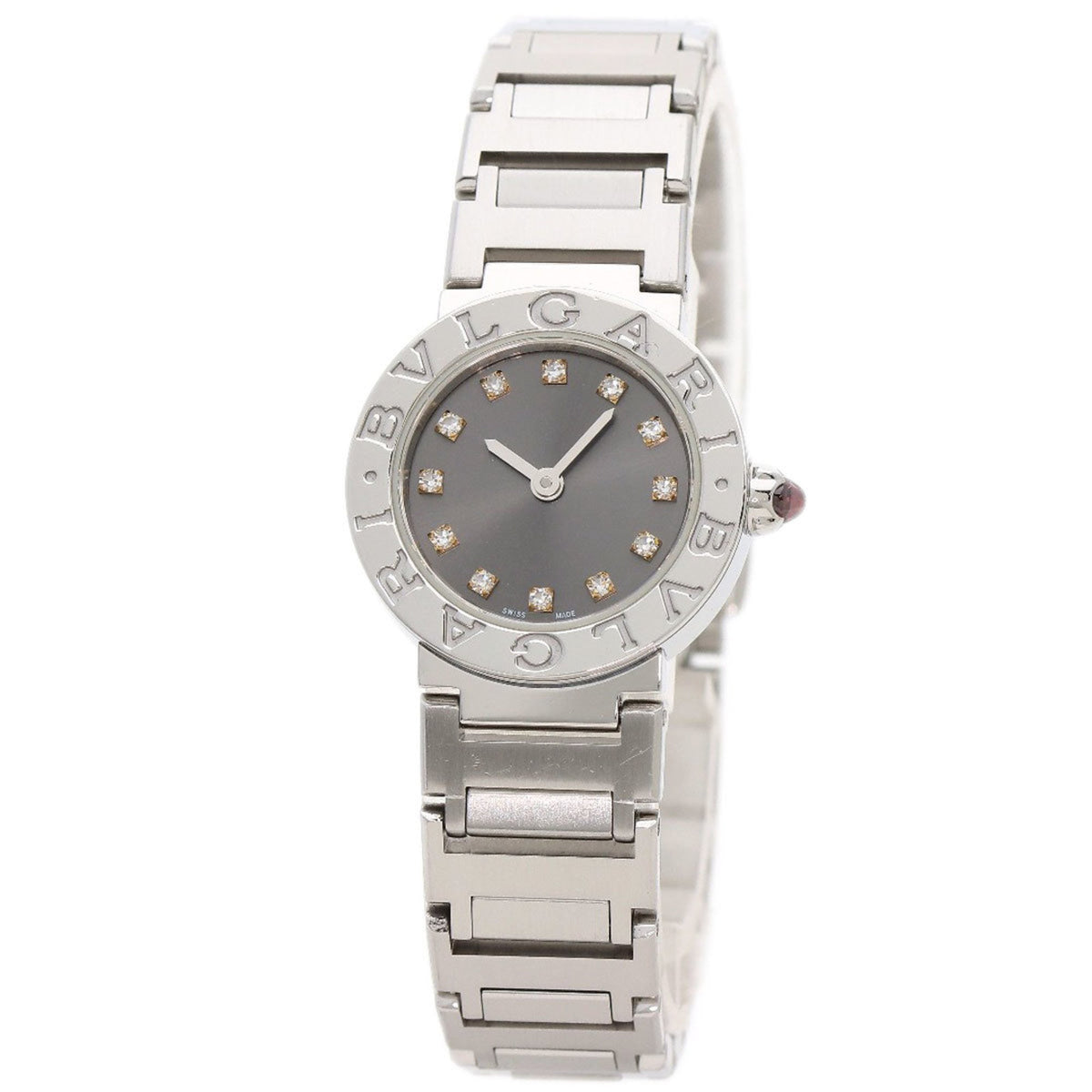 Montre BVLGARI BBL23C6SS 12 12P d'occasion en acier inoxydable pour femme avec diamants 