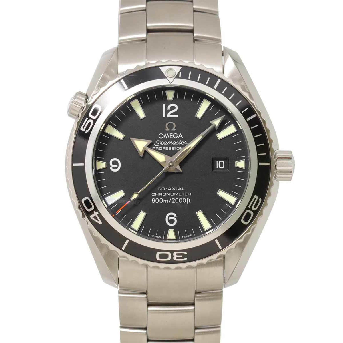 Pre-Owned OMEGA Seamaster Planet Ocean 2200 50 Men's Watch with Date Display, Black, Automatic,