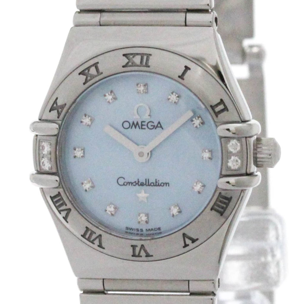 Pre-Owned OMEGA Constellation My Choice Diamond Blue MOP Watch 1566.86 Polished