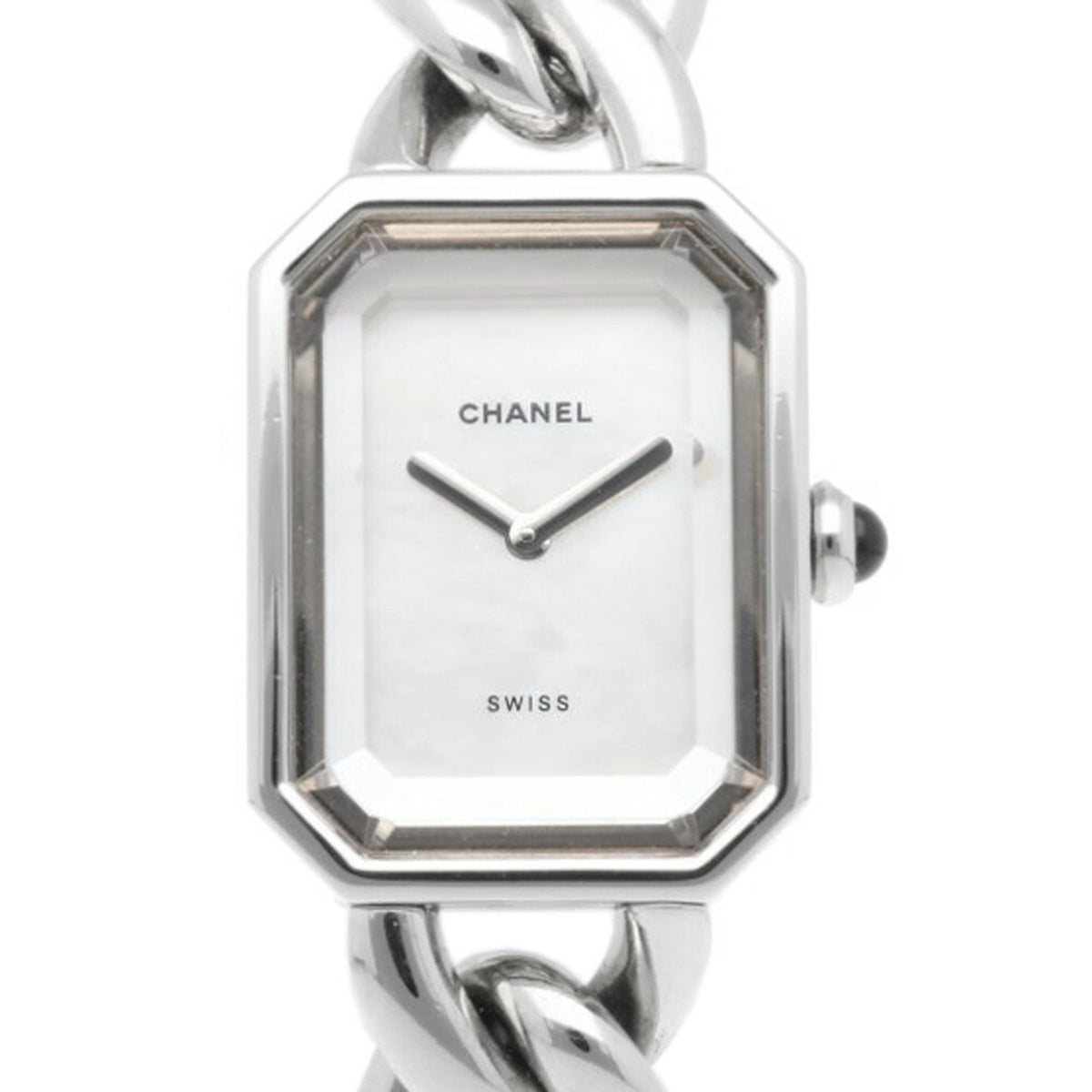 Pre-Owned Chanel Premiere M Watch, Stainless Steel Quartz, Women's, CHANEL Chain Bracelet, White Shell