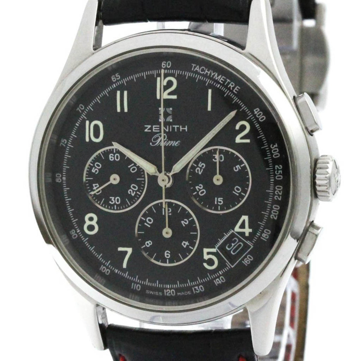 Montre chronographe ZENITH Prime en acier poli d'occasion à remontage manuel 01.0010.420 BF578332 