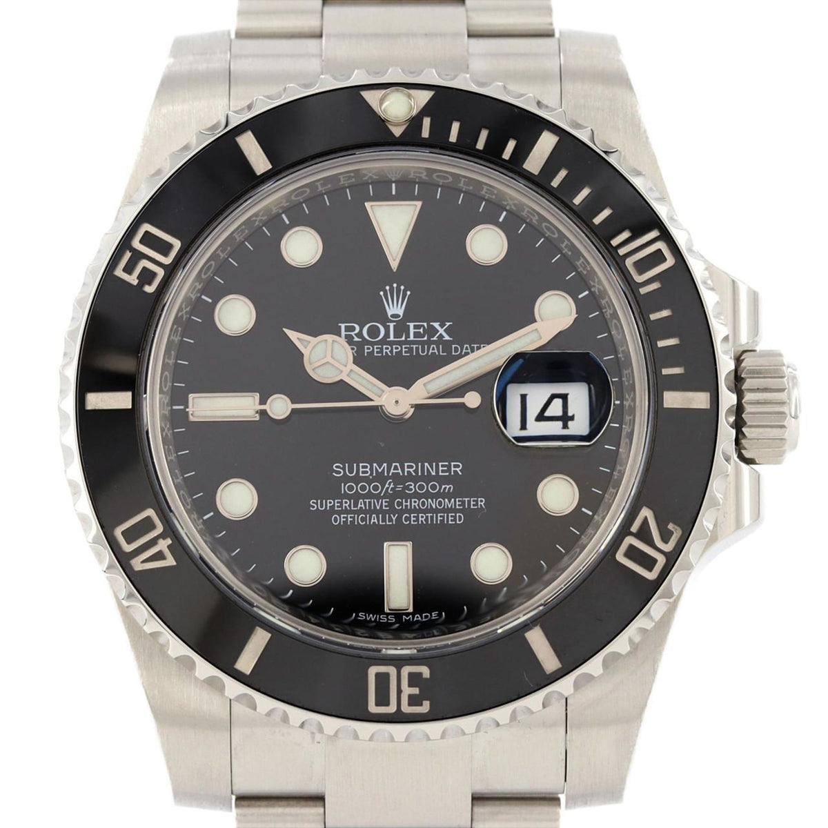 Montre-bracelet automatique Rolex Submariner Date 116610LN SS d'occasion, numéro aléatoire 
