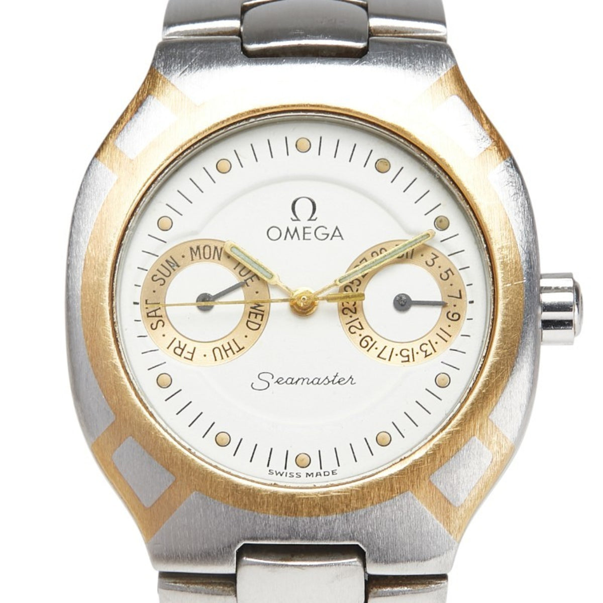 Pre-Owned Omega Seamaster Polaris Quartz Watch with White Dial and Stainless Steel, Men's OMEGA