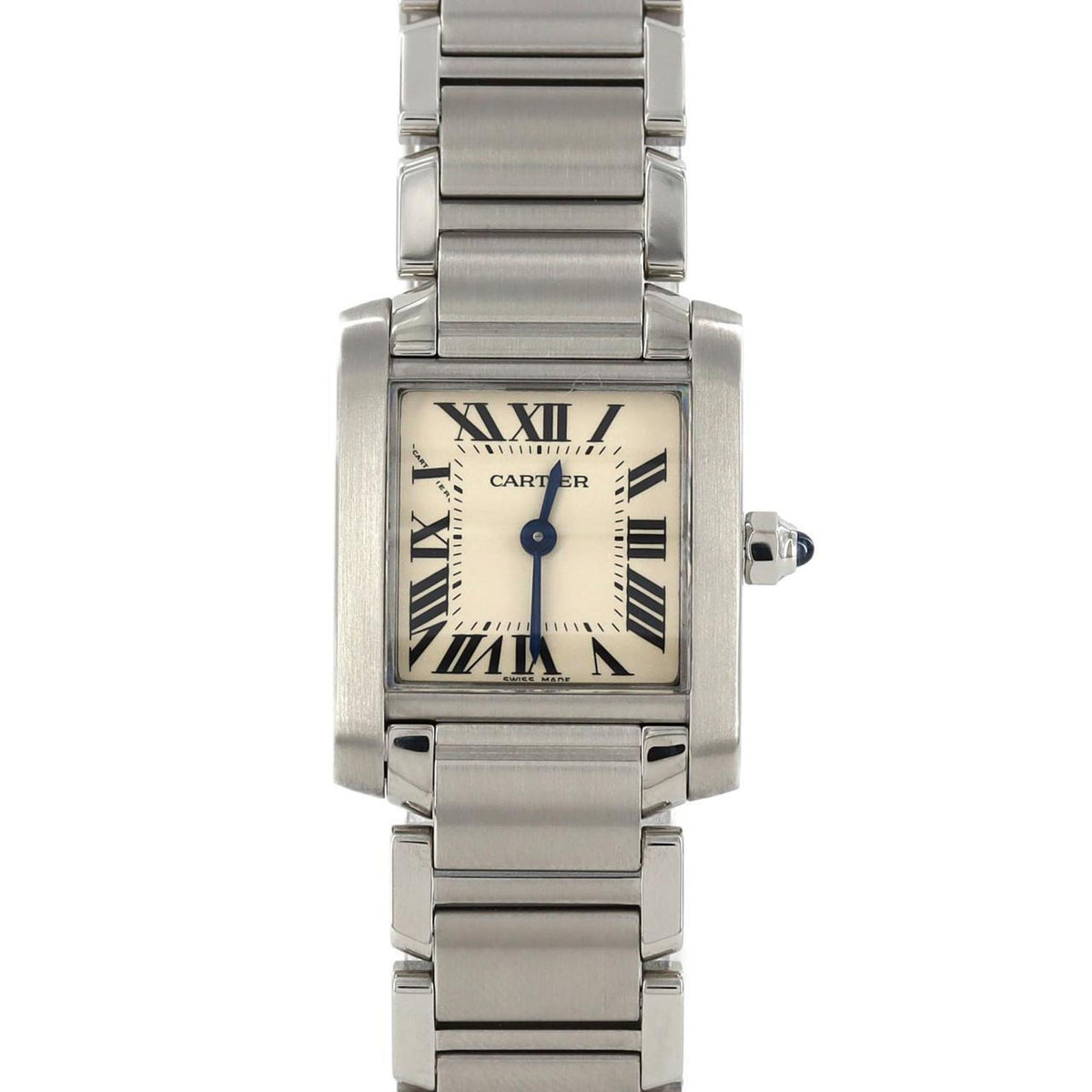 Gebrauchte Cartier Tank Francaise SM W51008Q3 SS Armbanduhr Quarz 