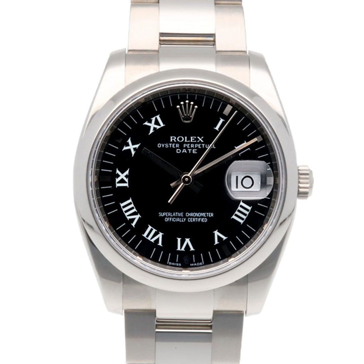Pre-Owned Rolex Date Oyster Perpetual Watch, Stainless Steel, 115200, Automatic Winding, Overhauled, Polished, Z Serial Number, Men's, ROLEX, Roman Numerals