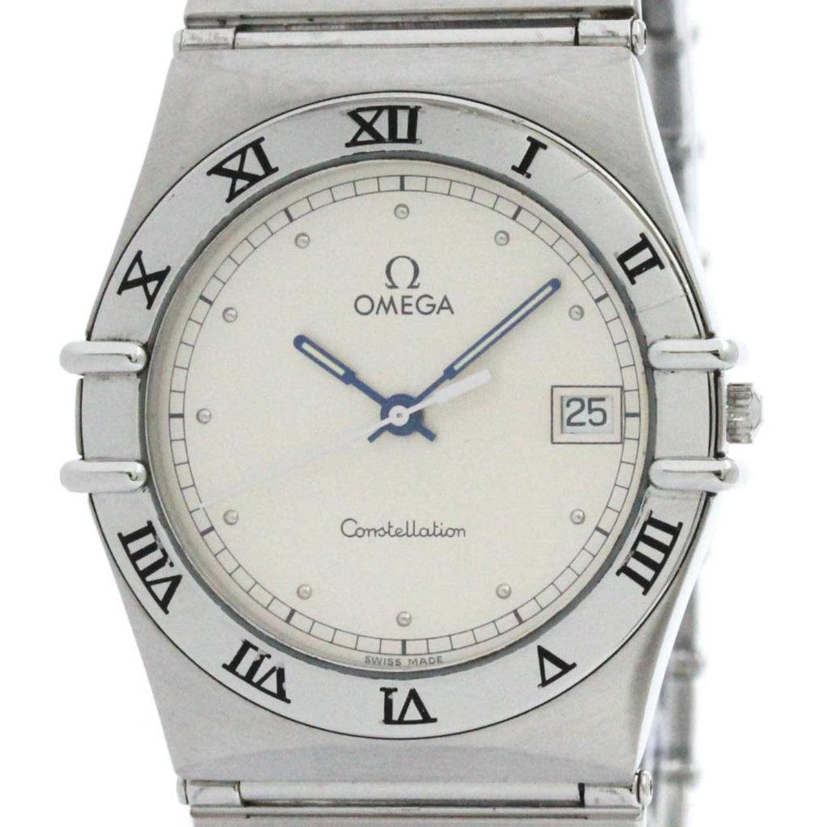 Gebrauchte polierte OMEGA Constellation Edelstahl-Quarz-Herrenuhr 396.1070 BF573190 