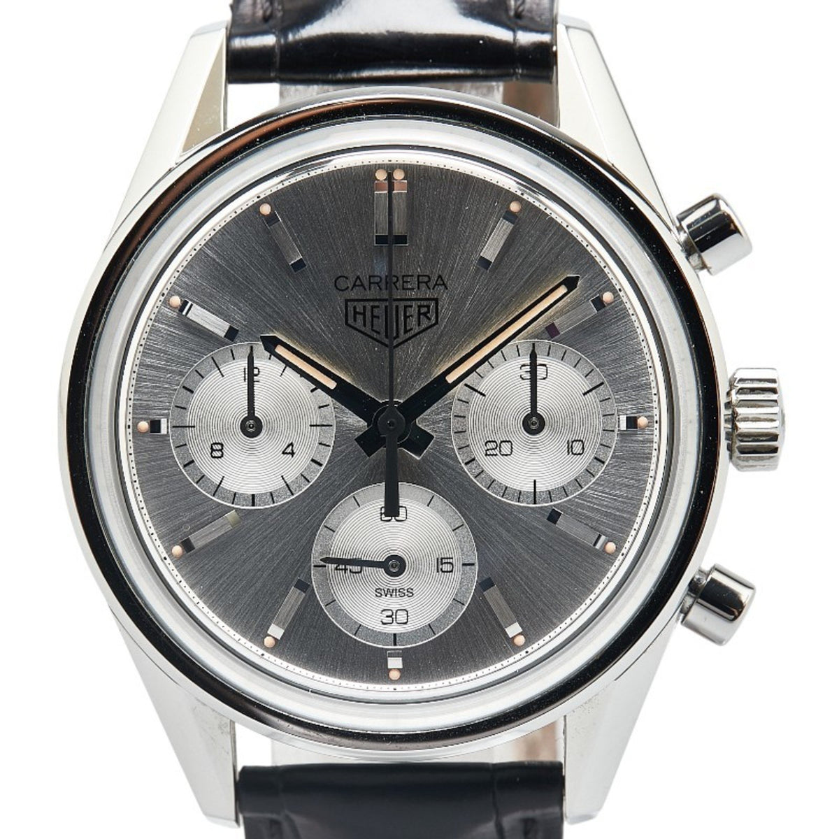 Pre-Owned TAG Heuer Carrera 160th Anniversary Limited Edition Watch CBK221B.FC6479 Automatic Silver Dial Stainless Steel Leather Men's HEUER
