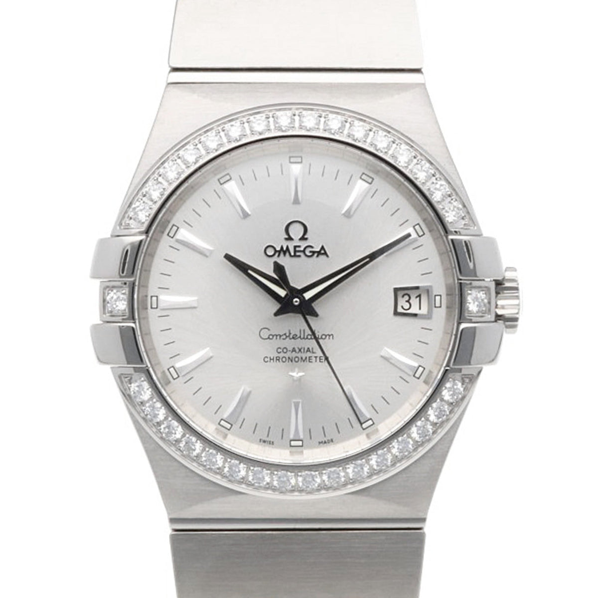 Pre-Owned Omega Constellation Watch, Stainless Steel, 12315352002001, Automatic Winding, Overhauled, Men's, 82281XXX, Diamond Bezel