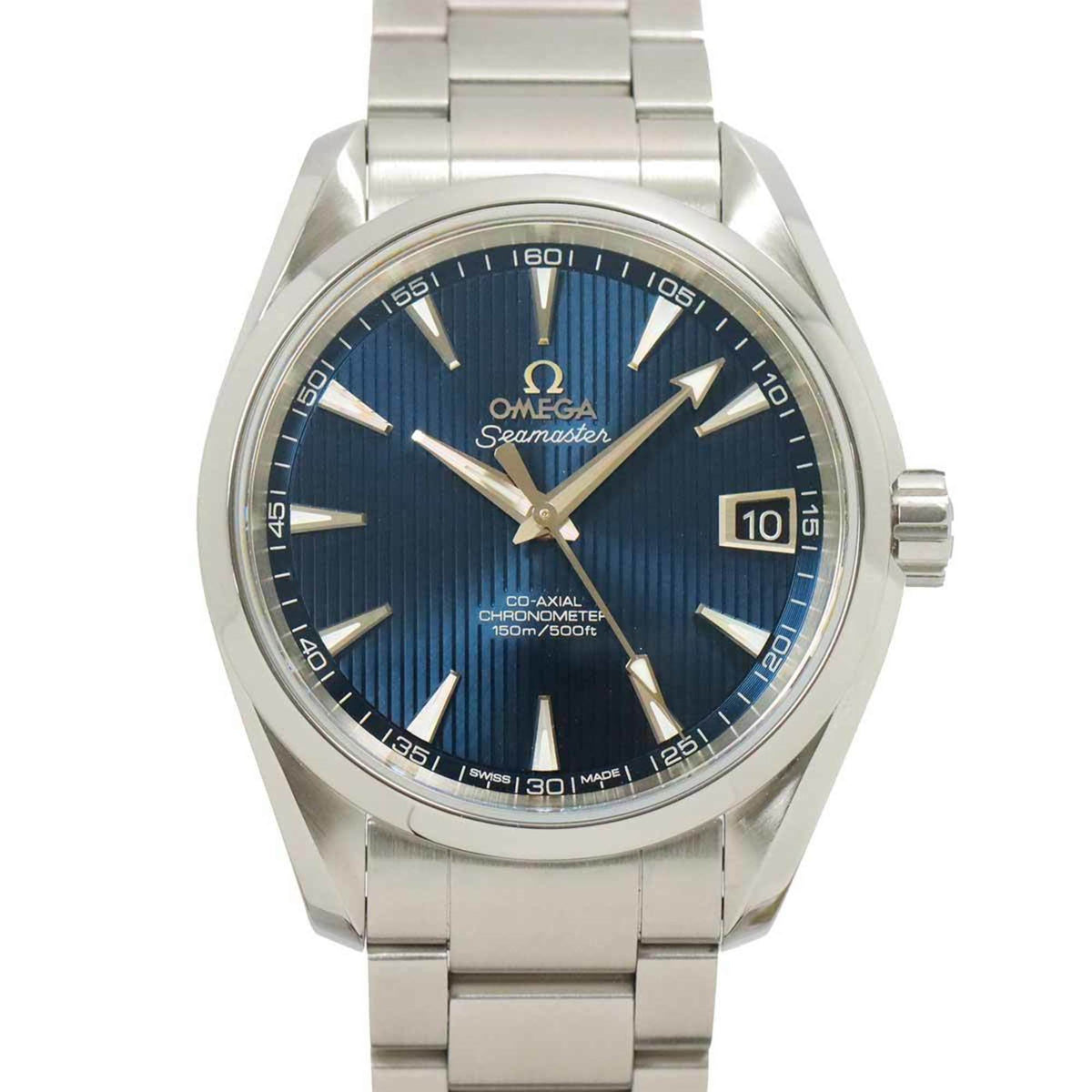Pre-Owned OMEGA Seamaster Aqua Terra Master Co-Axial Chronometer 231 10 39 21 03 001 Men's Watch with Date Display, Blue, Automatic,