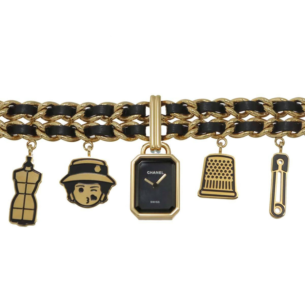 Pre-Owned Chanel Premiere Charm Couture M H9859 Women's Watch Black Gold Quartz