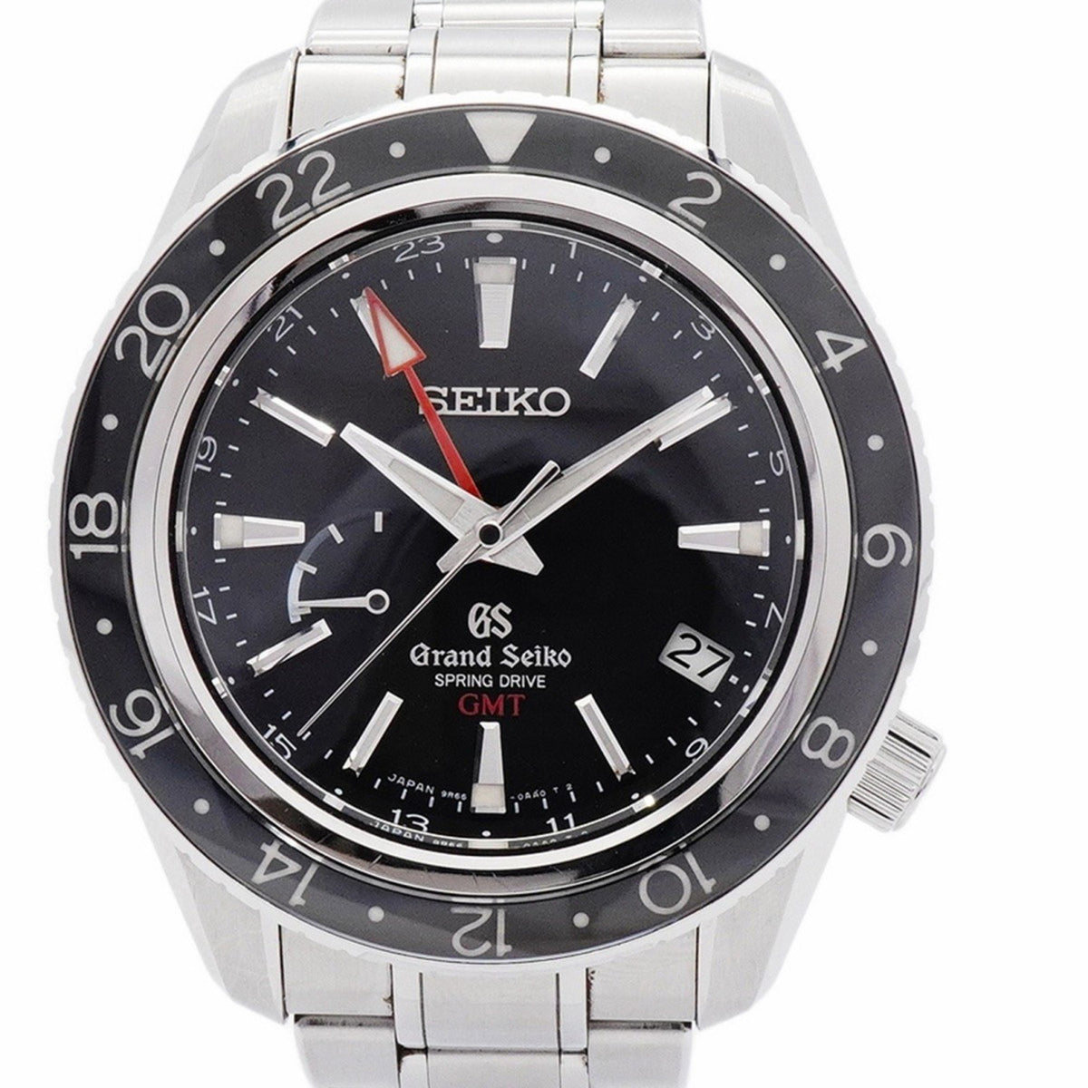 Pre-Owned Seiko Grand 9R66-0AA0 Black Dial Men's Watch
