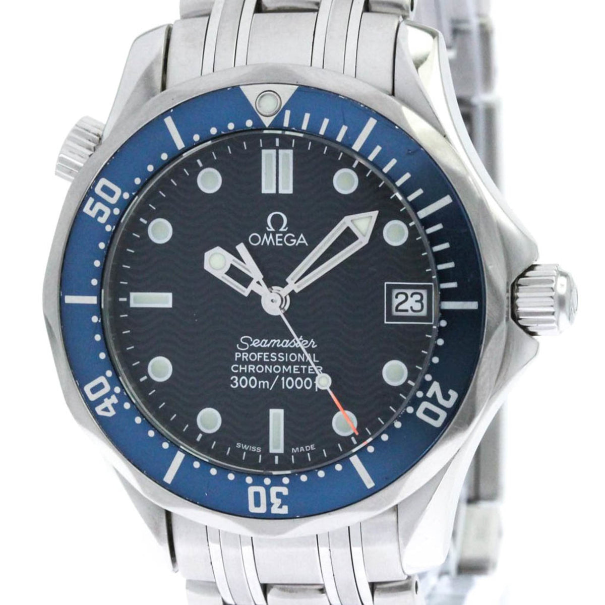 Pre-Owned OMEGA Seamaster Professional 300M Mid Steel Size Watch 2551.80 Polished