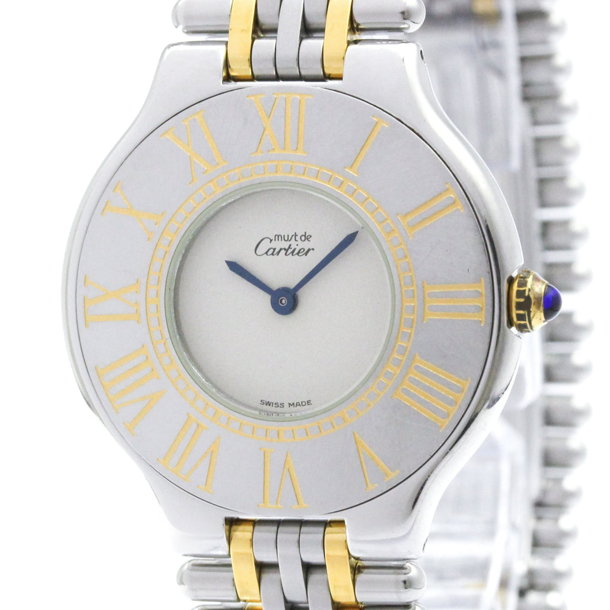 Pre-Owned CARTIER Must 21 Gold Plated Steel Quartz Unisex Watch W10050F4