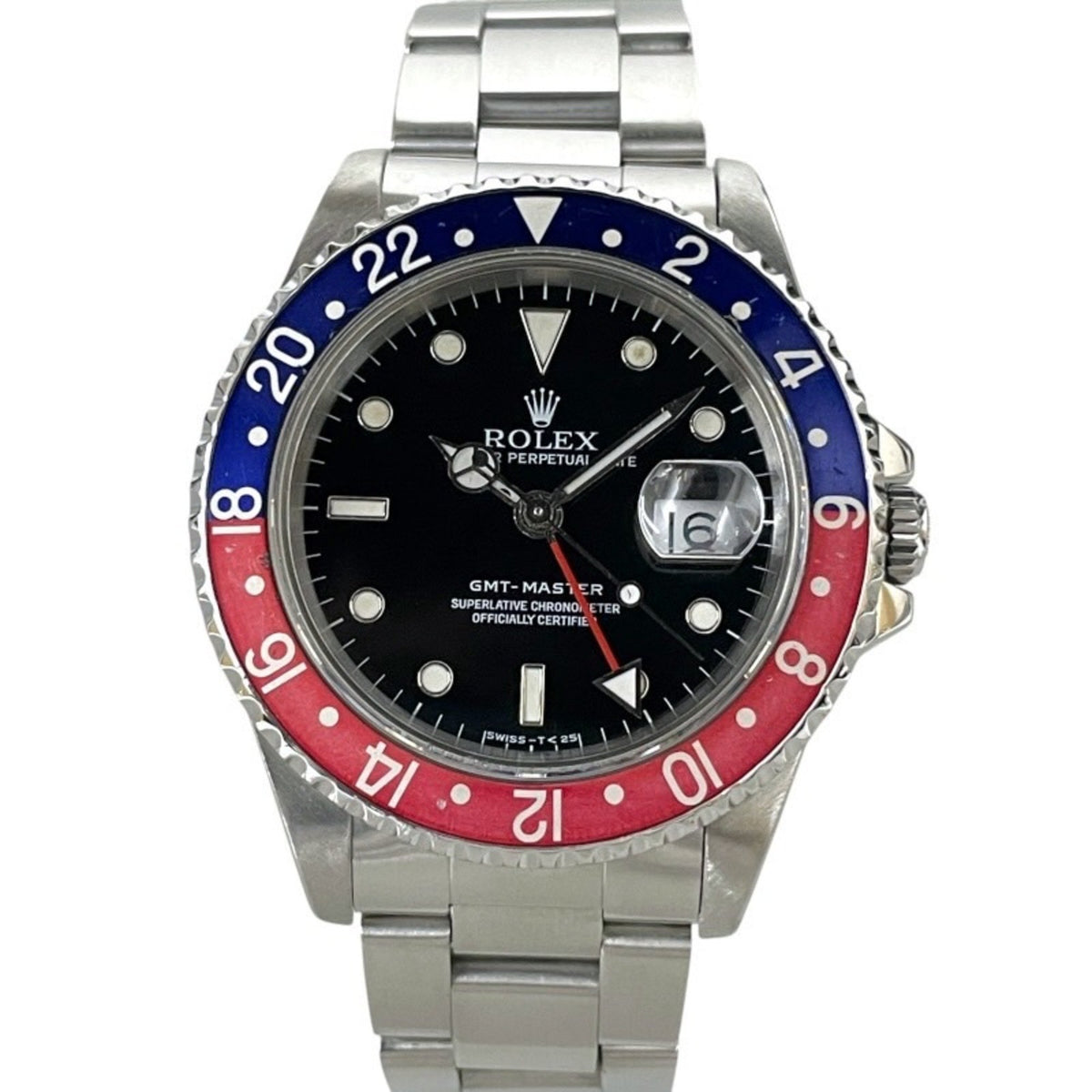 Pre-Owned ROLEX GMT-Master 16700 Men's Stainless Steel Watch, X-Series, All Tritium, Pepsi, Single Buckle
