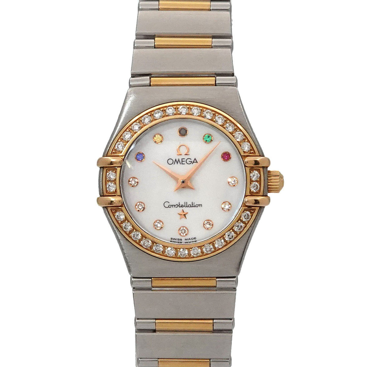 Pre-Owned OMEGA Constellation Mini Beijing Olympic Collection Two-tone 111 25 23 60 55 002 Limited Edition of 2008 Diamond Bezel Women's Watch White Shell PG Pink Gold Quartz