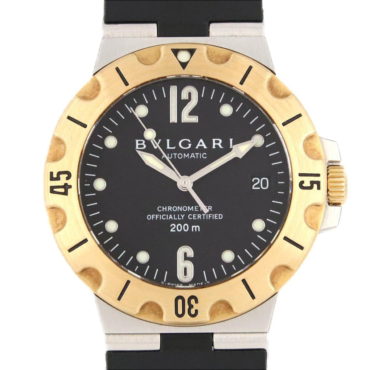 Pre-Owned Bulgari Diagono Scuba SD38SGVD SSxYG Automatic Watch