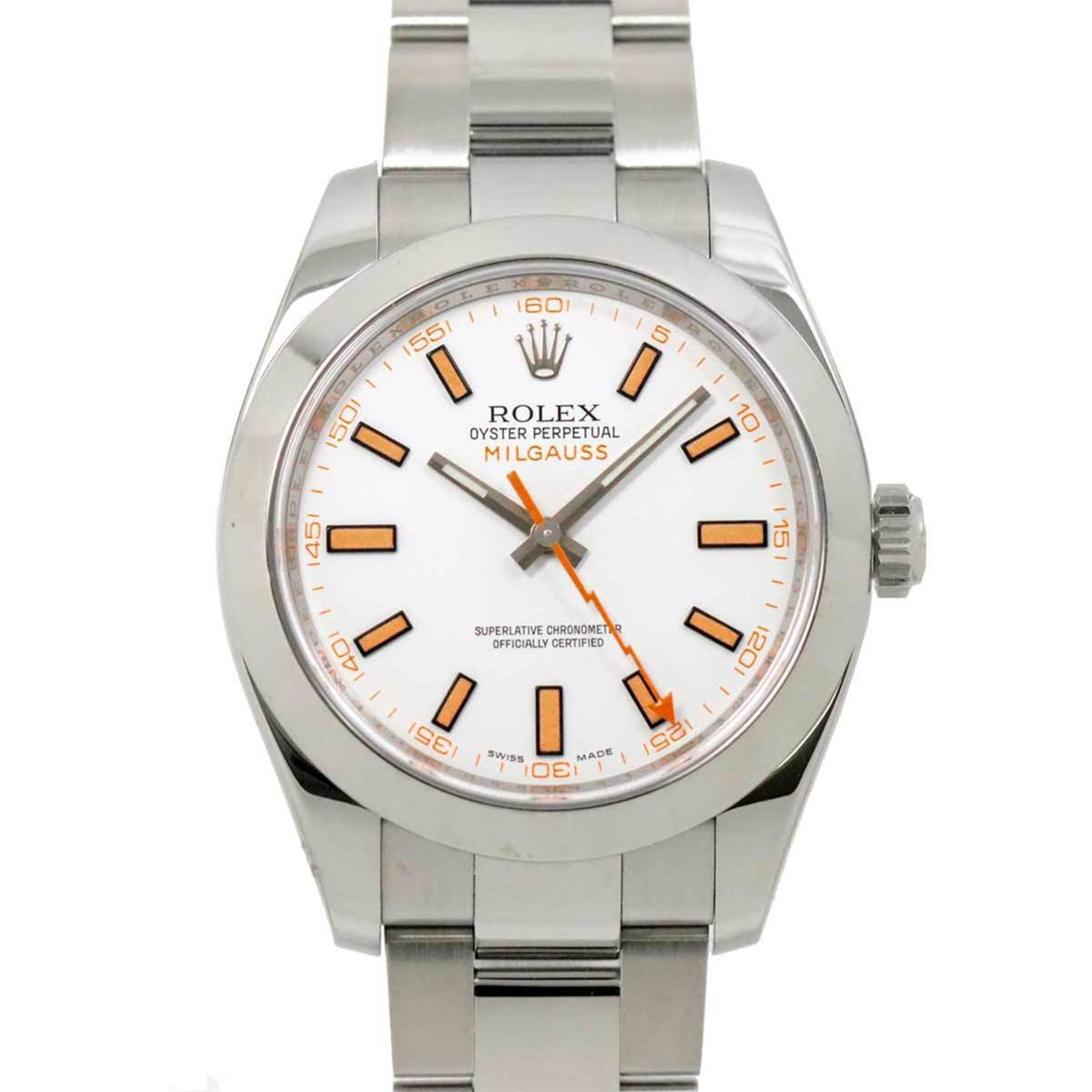 Pre-Owned Rolex ROLEX Milgauss 116400 V Roulette Men's Watch White Automatic Self-Winding