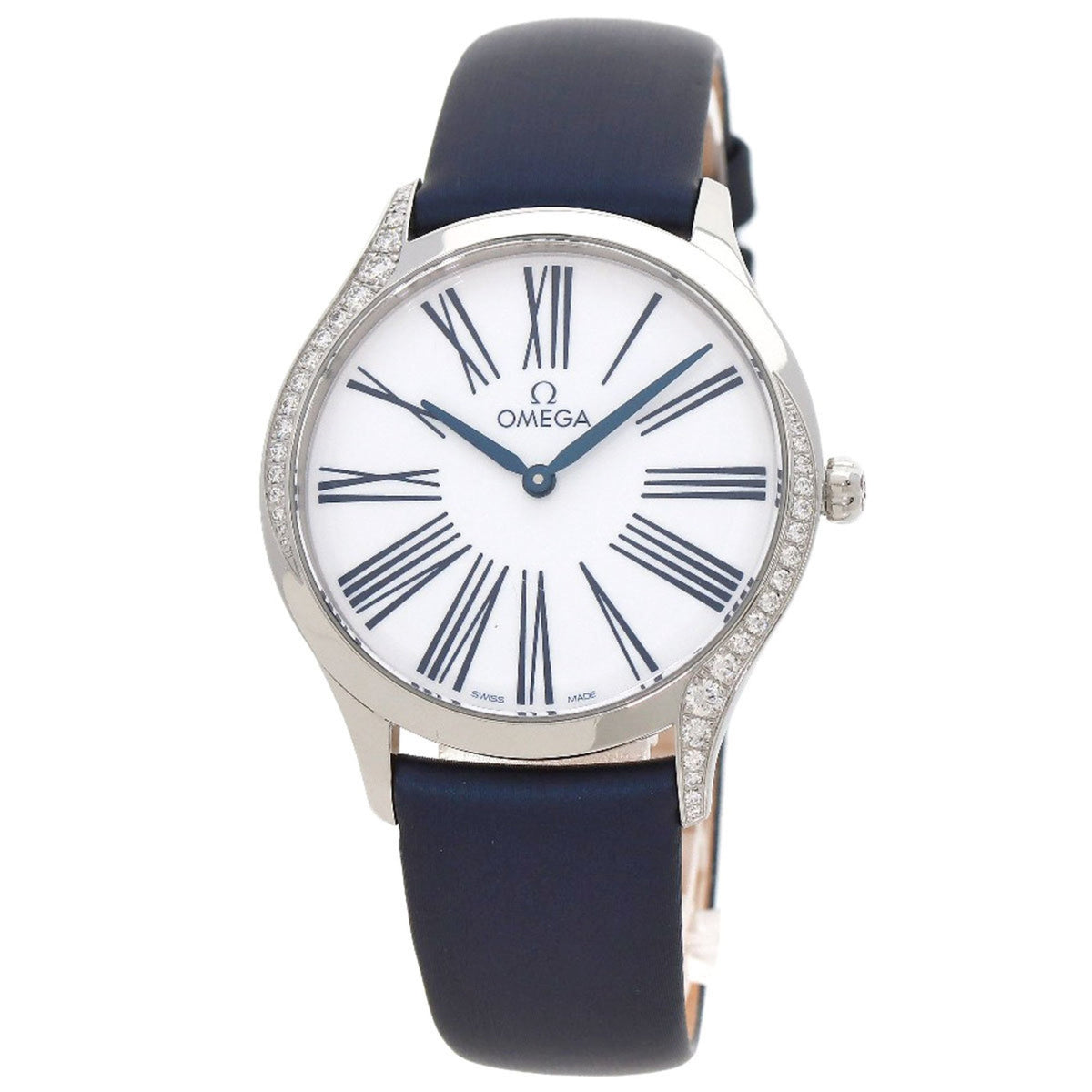 Pre-Owned OMEGA 428.17.36.60.04.001 De Ville Tresor Watch Stainless Steel Satin x Leather Men's