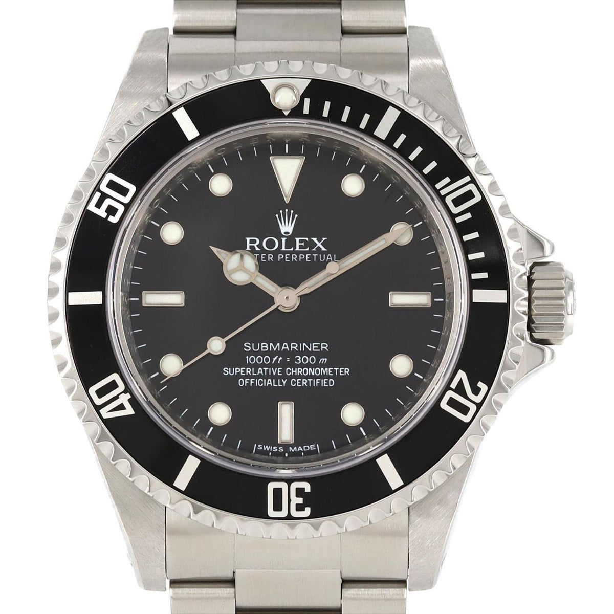 Montre Rolex Submariner d'occasion, modèle 14060M SS, automatique, numéro aléatoire 