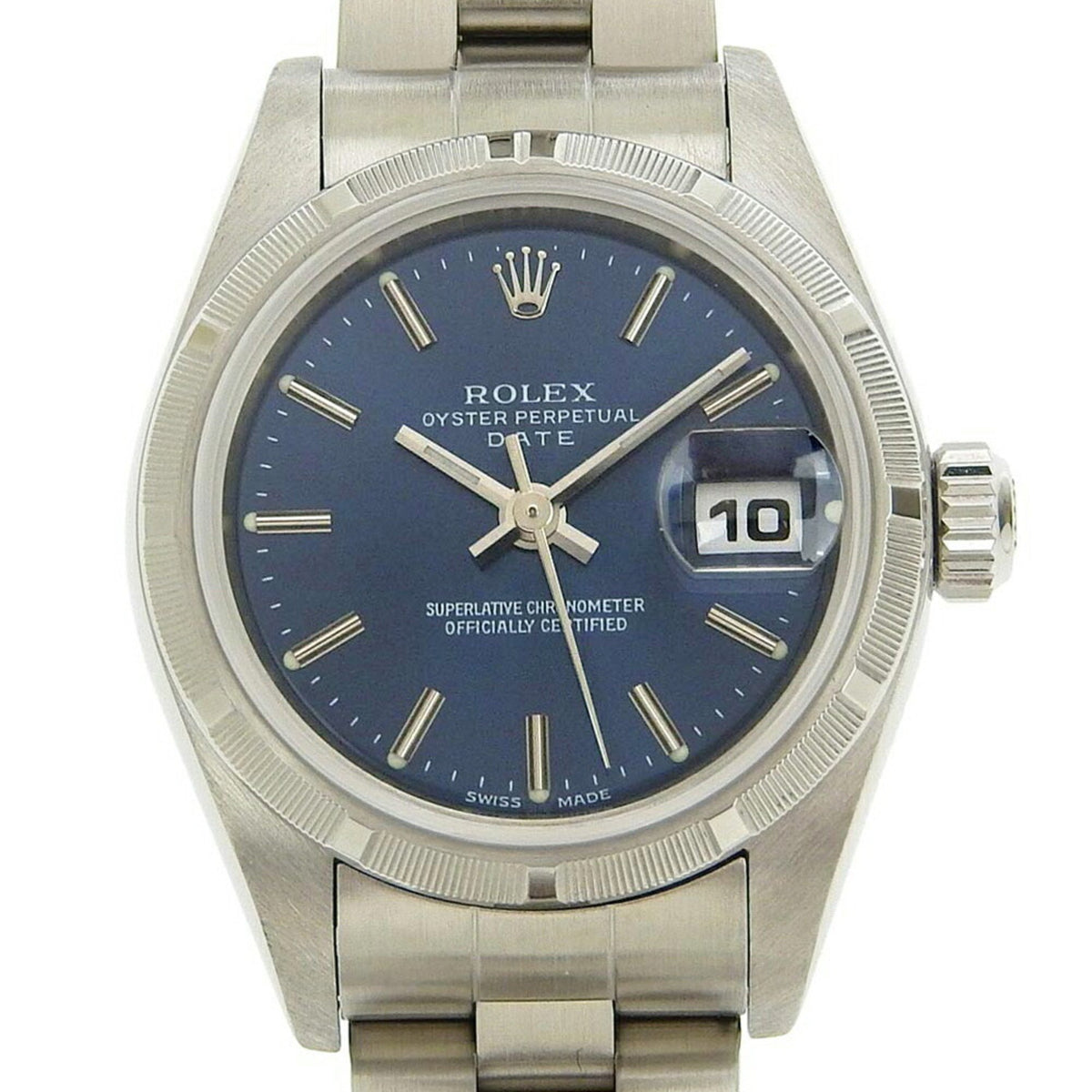 Montre Rolex d'occasion Oyster Perpetual Date 79190 Série A 1999-2000 Lunette guillochée 