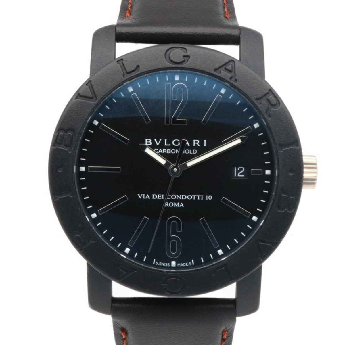 Montre-bracelet automatique BVLGARI d'occasion en titane BB40CL pour homme, révisée RWA01000000005068 