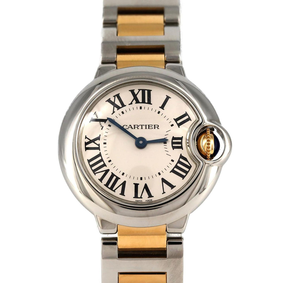 Gebrauchte Cartier Ballon Bleu SM Combi W69007Z3 W2BB0010 SSxYG Armbanduhr Quarz 