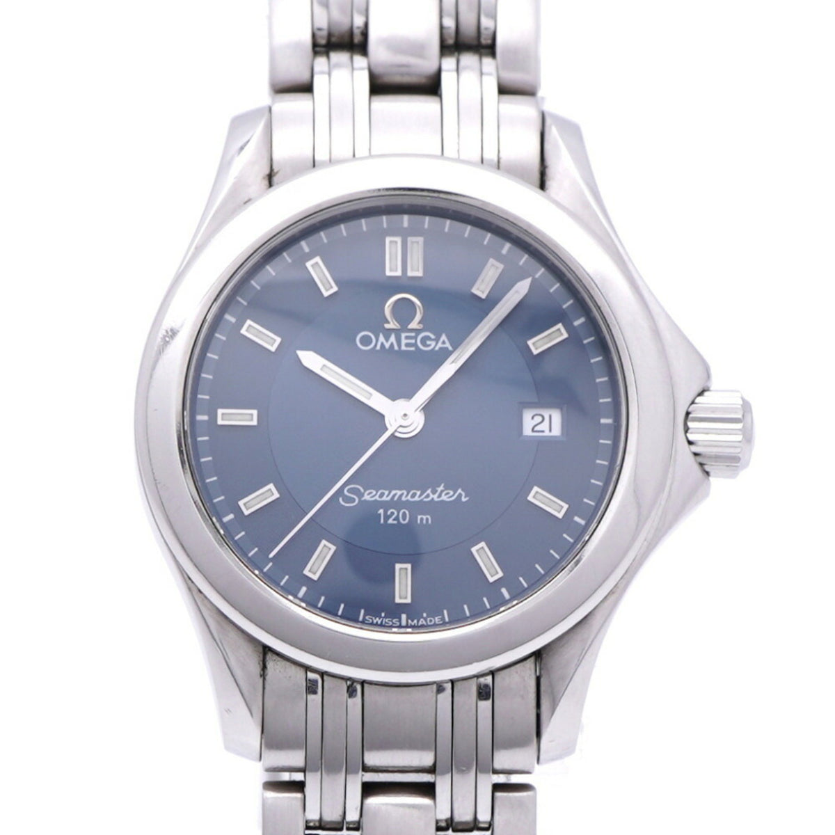 Pre-Owned Omega Seamaster 120m 2581.82 Quartz Watch Stainless Steel Blue Dial 0960OMEGA Ladies