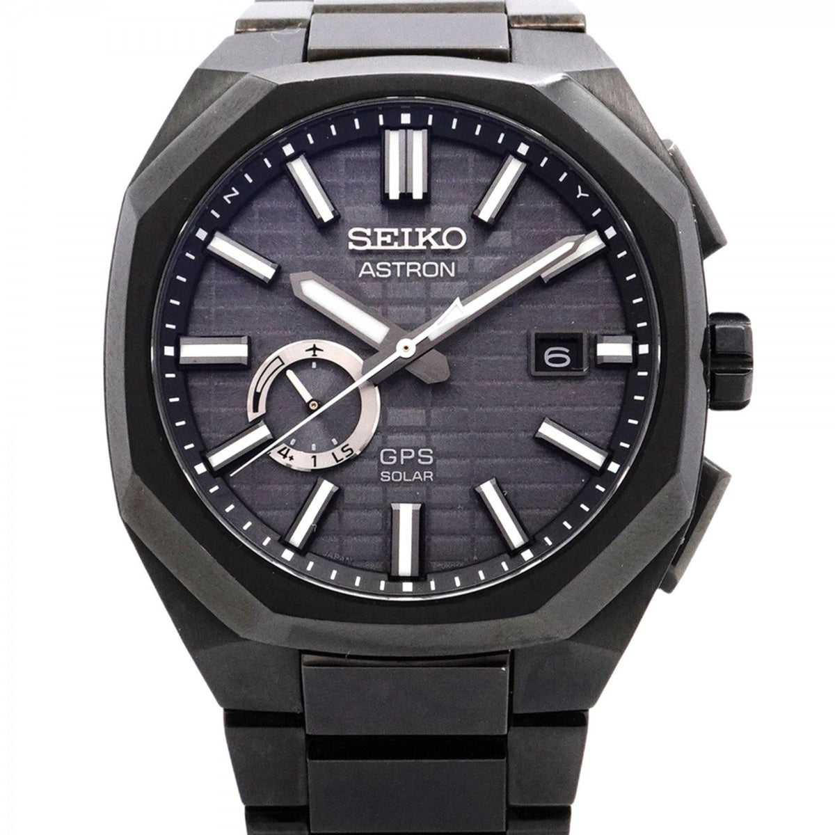 Pre-Owned Seiko Astron 3X62-0AA0 Black Dial Men's Watch