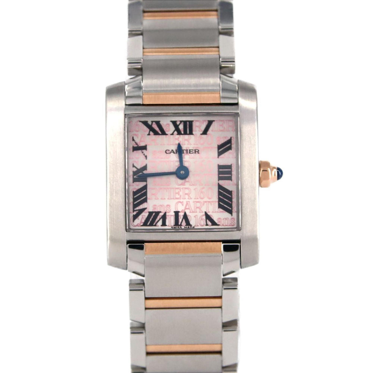 Montre-bracelet à quartz Cartier Tank Francaise SM PG Combi 160e anniversaire W51036Q4 SSxPG d'occasion 
