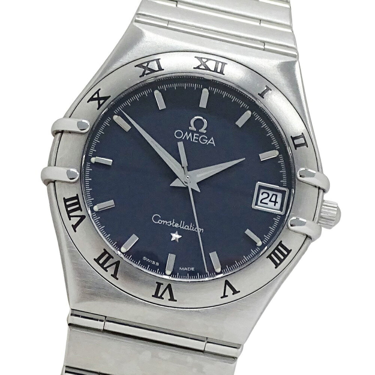 Pre-Owned OMEGA Constellation 1512.40 Watch Men's Date Quartz Stainless Steel SS Silver Navy Polished