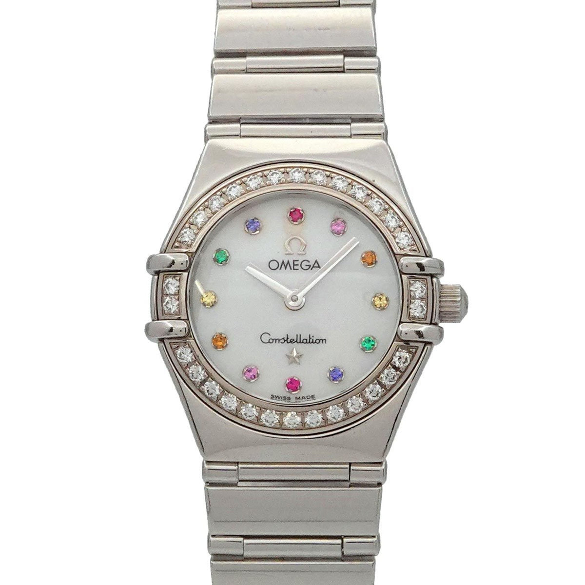 Pre-Owned OMEGA Constellation Mini My Choice Iris 1465 79 Diamond Bezel Women's Watch White Shell Quartz