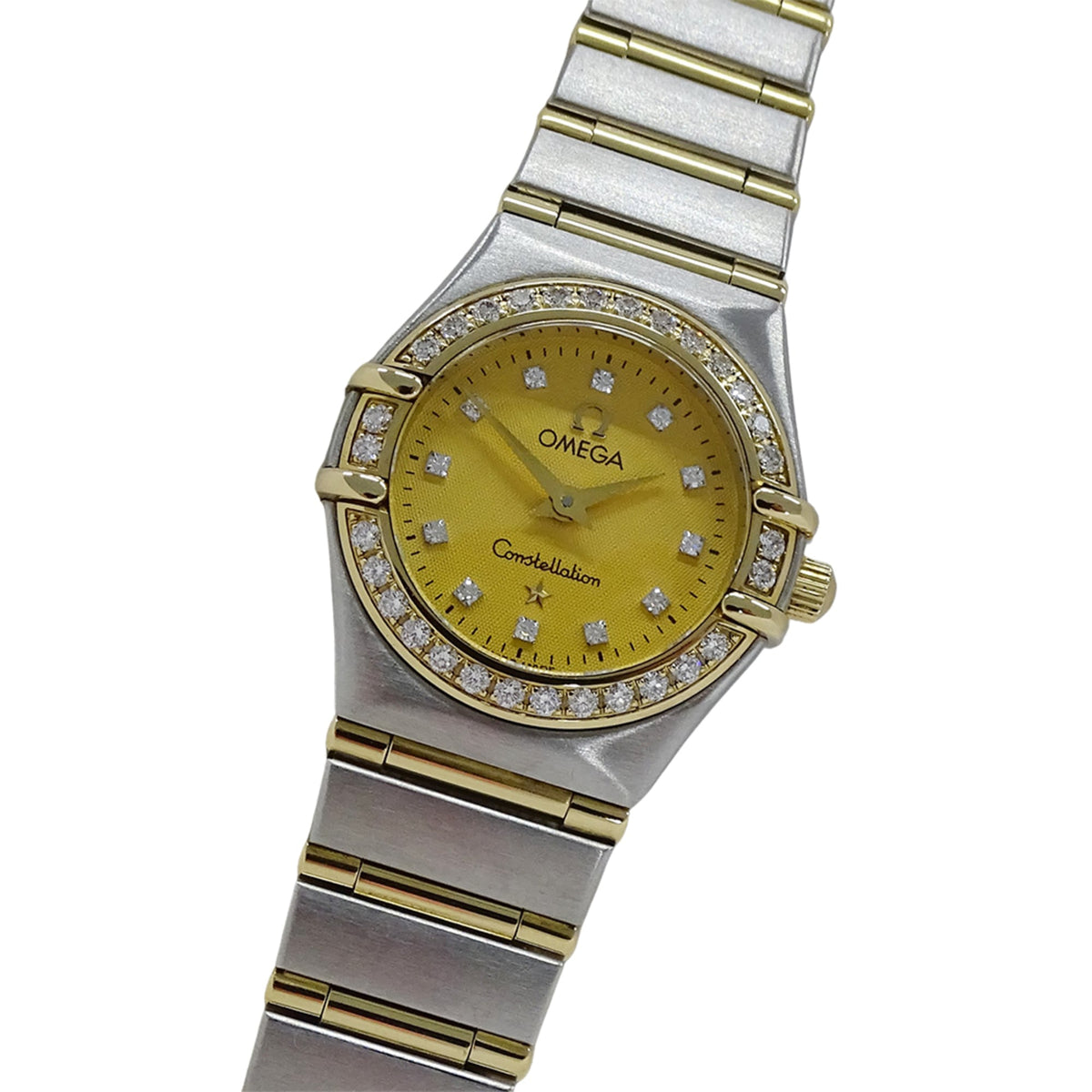 Pre-Owned Omega Constellation Mini 1267.15 Women's Watch, Brand Name, Diamond, Quartz, Stainless Steel (SS), Gold (YG) Combination, Full Bar