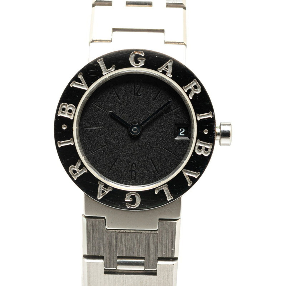 Pre-Owned BVLGARI Watch BB23SS Quartz Black Dial Stainless Steel Women's