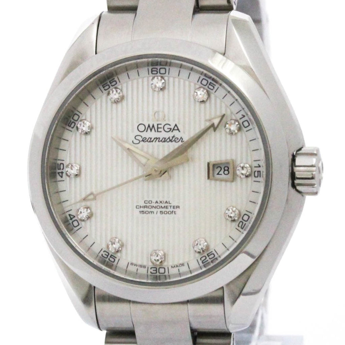 Pre-Owned OMEGA Seamaster Aqua Terra Co-Axial Diamond Watch 231.10.34.20.55.001 Polished