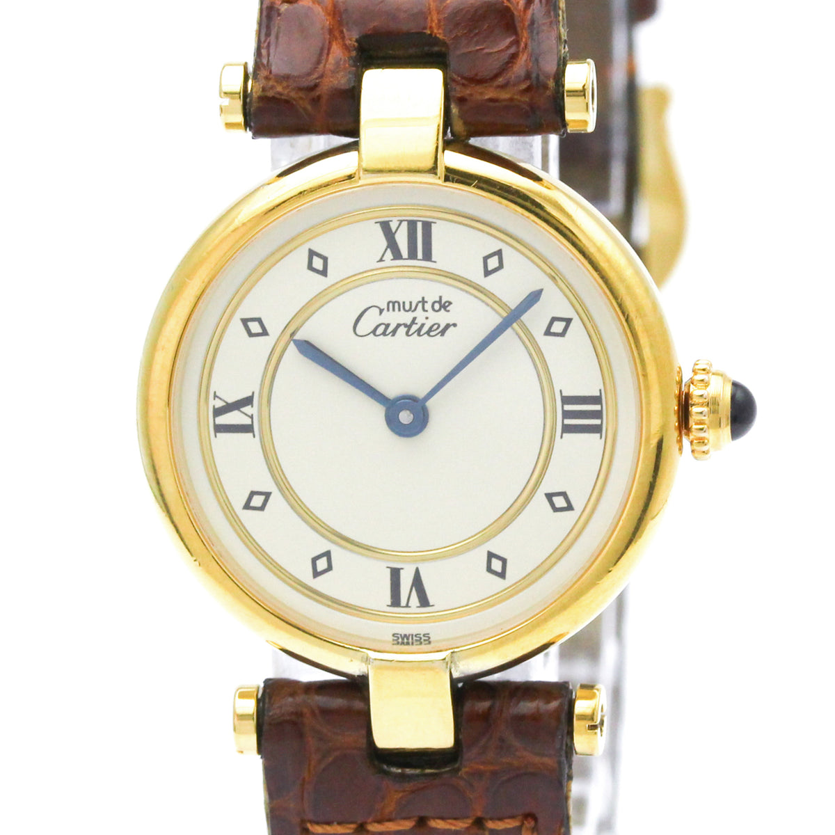 Pre-Owned CARTIER Must Vendome Vermeil Gold Plated Quartz Ladies Watch 590004