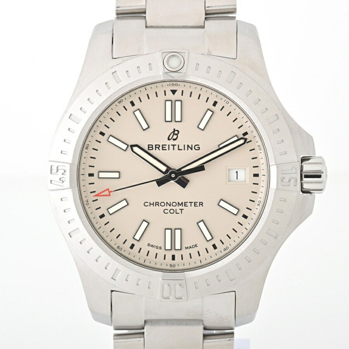 Pre-Owned BREITLING Colt 41 A17313101G1A1 A17313 Ivory Automatic E-155970 Watch