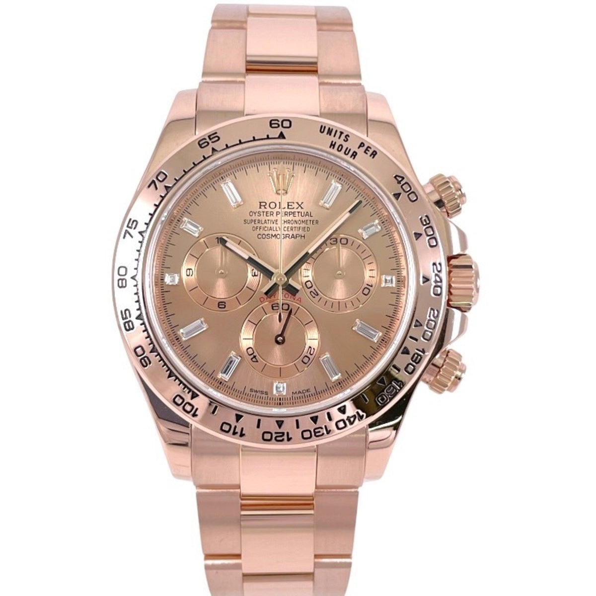 Pre-Owned ROLEX Cosmograph Daytona 116505A Men's Watch, 18K Pink Gold, Random Number, 2017 Warranty, Chronograph, 11 Diamonds