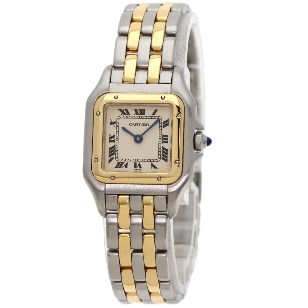 Pre-Owned Cartier W25029B6 Panthere SM 2-row Watch in Stainless Steel/SSx18KYG for Women